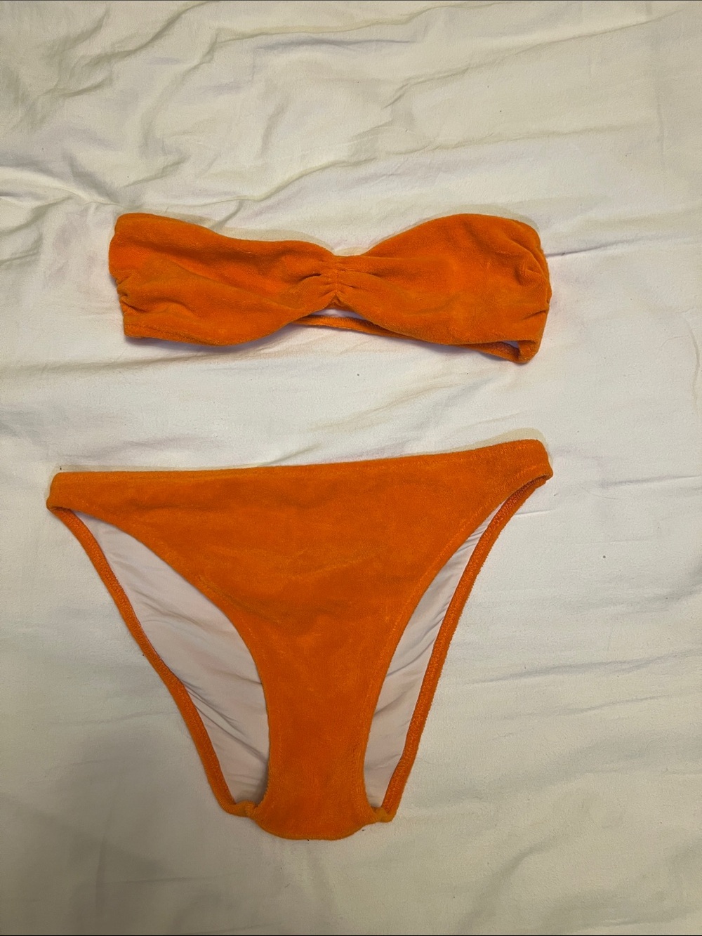Solid & Striped Orange Terry Bikini S Top M Bottom